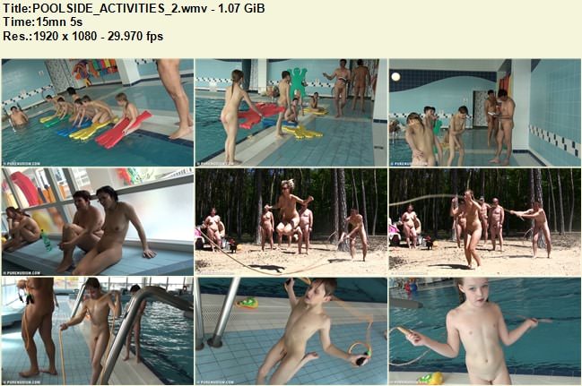Naturism family video - Poolside activities Naturism family video - Poolside activities