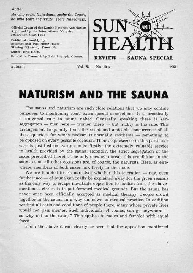 Sun and healt - Sauna - nudism magazine Sun and healt - Sauna - nudism magazine